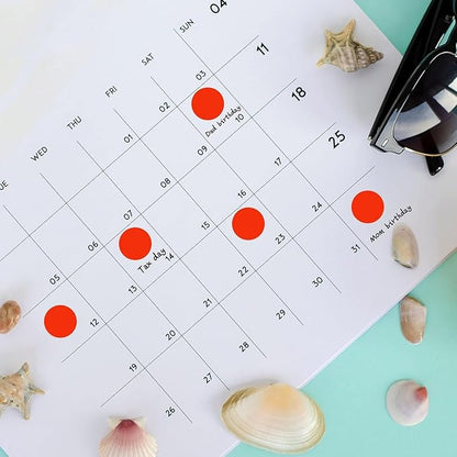 1400 PCS Colored Dot Stickers Round Color Coding Labels Polka Circle Dot Label Sticker for Office,Classroom,Papers Etc (Red, 3/4 inches)