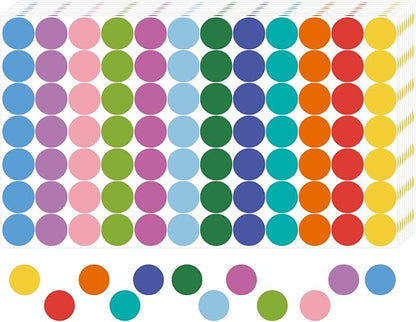 REGELETO 4200 PCS 0.75 Inch 12 Colors Round Colored Dot Stickers for Toddlers Teaching Papers, Color Coding Labels, Circle Dots Stickers for Office and Student Classroom (25 Sheets)