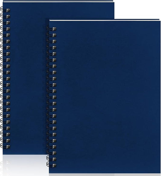 Yahenda Spiral Notebook Bulk A5 Journal Lined 8.3'' x 5.5'' Writing Composition Paper Small Notepad Subject Notebook for Students Office Business Back to School Supplies(Deep Blue,2 Pcs)