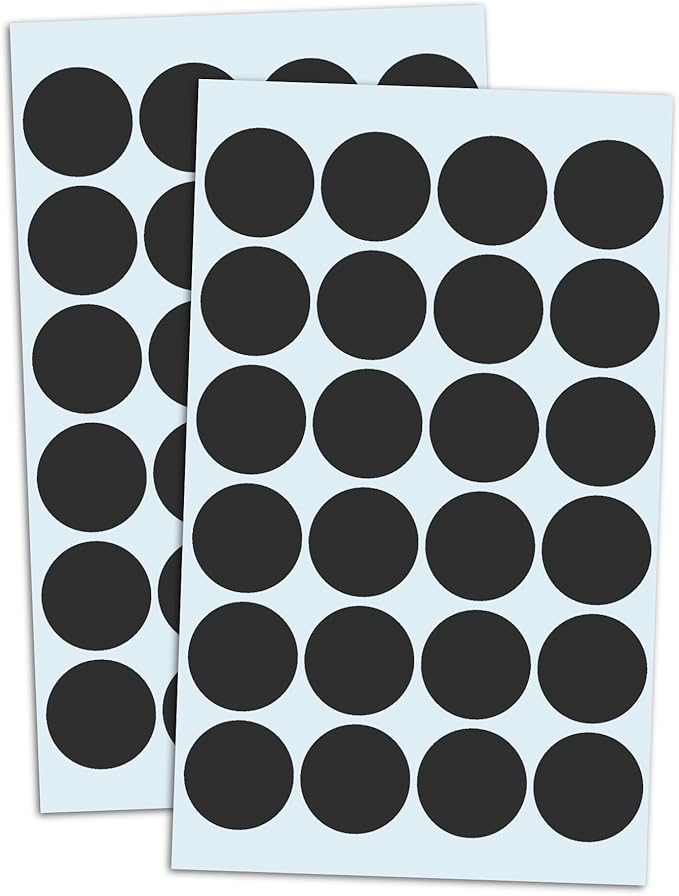 1200 Pack, 1" Round Dot Stickers Circle Labels - Black