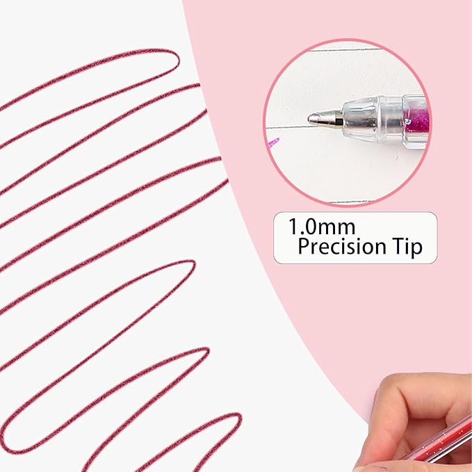 Implementarch Pens, implementarch glitter gel pen set, Iridescent Glitters Gel Ink Pen Set, for Coloring, Doodling & Crafting, Perfect for DIY Projects & Art (12 colors,No Refill)