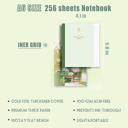 Aromoty Scrapbooking Supplies Kit, Garden Cottage Aesthetic Vintage Scrapbook Kit for Bullet Junk Journal A6 Grid Notebook Journaling Supplies Flower DIY Craft Birthday Gifts for Women Kid Teen Girl