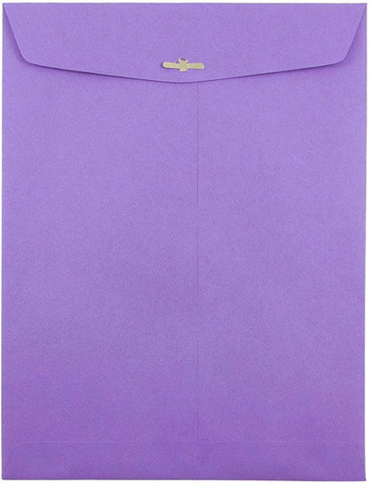 JAM PAPER 9 x 12 Colored Envelopes with Clasp Closure - Violet Purple Recycled - 50/Pack