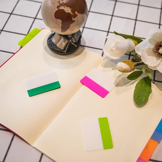 KICNIC 720 Pieces Sticky Tabs 2 Inch Index Tabs, Colored Page Markers Repositionable Tags Reading Tabs Self Adhesive Tape Flags for Books, Binders, Notebook and File Folders, [36 Sets 12 Colors]