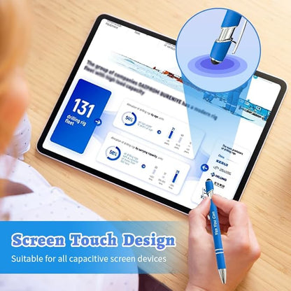 40 Piece Inspirational Pens Kit with Stylus Tip & Sayings – 20 Motivational Pen + 20 Individual Bags – Uplifting Quote & Positive Ideas – For Teachers, Office, School, Meetings, Team Events