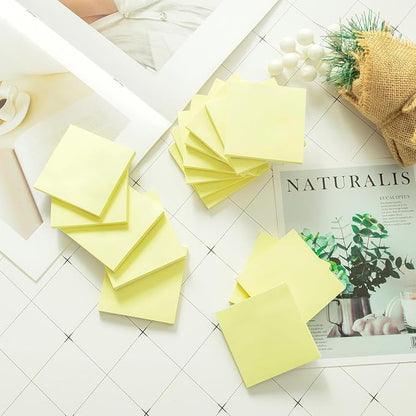 Sticky Notes 3x3 in Yellow, 12 Pads, Strong Adhesive, Clean Removal, Recyclable, Self-Stick Pads, Easy to Stick for Home, Office, Notebook