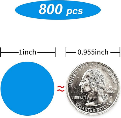 Starboling 800Pcs 1 Inch Blue Round Color Coding,Dot Stickers Labels,Can Writing for Office,Student Classroom and Other Scenarios