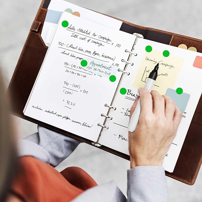 1000PCS Green Colored Dot Stickers Round Coding Circle Label Stickers 0.5 inch Label in Dispenser Box for Office Classroom