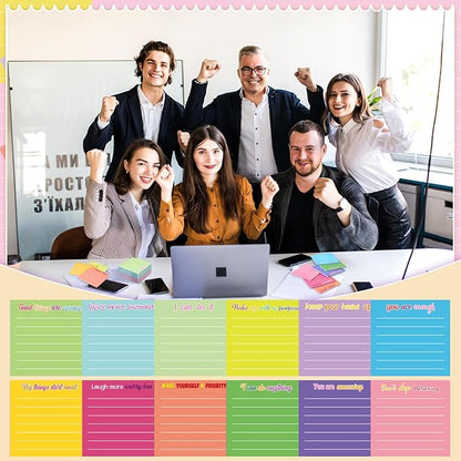 Yinder 24 Pcs Inspirational Sticky Notes Christmas Stocking Stuffers Motivational Sticky Notes Pad Employee Appreciation Gift Bulk for Teacher Nurse Coworker Office 3 x 3'' (Inspirational,Dark Color)