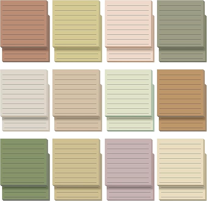 Yinder 24 Pcs Inspirational Sticky Notes Christmas Stocking Stuffers Motivational Sticky Notes Pad Employee Appreciation Gift Bulk for Teacher Nurse Coworker Office 3 x 3'' (No Words,Boho)