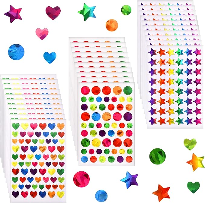 1710 Pcs Star Stickers for Kids Reward, Small Sparkly Holographic Sticker for School Classroom Student Teacher Supplies Behavior Reward Chart and DIY Decoration