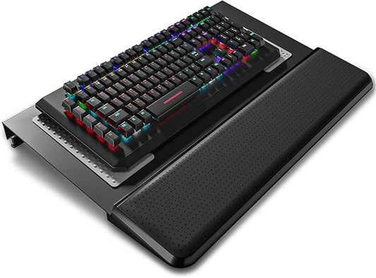 Computer Tilt Keyboard Stand - Acrylic Ergonomic Keyboard Holder for Easy Typing Working, Keyboard Riser with Comfortable Wrist Rest for Keyboard, Office, Home - Fits All Keyboard Sizes