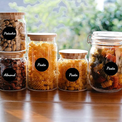 Starboling 800Pcs 1 Inch Black Round Color Coding,Dot Stickers Labels,Can Writing for Office,Student Classroom and Other Scenarios