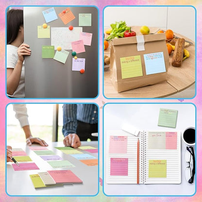 Yinder 24 Pcs Employee Appreciation Sticky Notes Xmas Gift Bulk Motivation Note Pads Mini Inspirational Note Gift for Teacher Nurse Staff Coworker Office Supply 3 x 3'' (Appreciation,Bright)