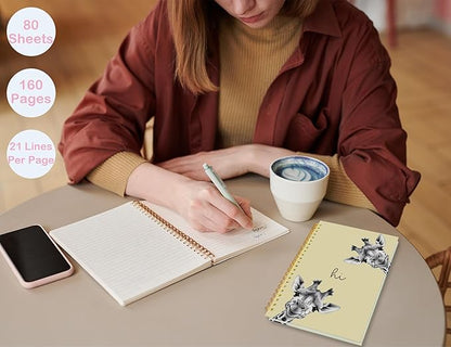 Giraffe Notebook Journal,Yellow Cute Animal Notebook Journal for School Women Teen Girls Kids,Gifts for Giraffe Lovers,Hardcover Spiral Notebooks for Work Notes Journaling,5.5x8.3 Inch