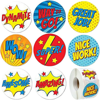 Motivational Stickers for Kids 1.5 Inch 500PCS Reward Stickers for Students Teachers School Stickers