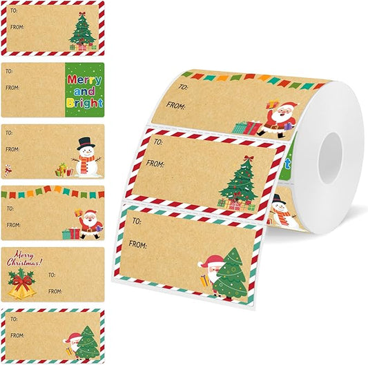 Christmas Gift Tags - Kraft Brown Gift Tags Christmas Presents | Christmas Gifts for Women Men Mom - Christmas Wrapping Paper - Christmas Decorations- 2.95 x 1.6 Inch