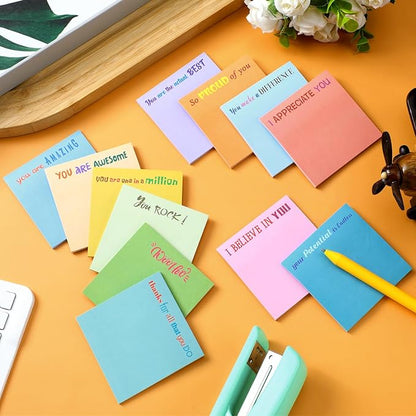 Yinder 24 Pcs Inspirational Sticky Notes Christmas Stocking Stuffers Motivational Sticky Notes Pad Employee Appreciation Gift Bulk for Teacher Nurse Coworker Office 3 x 3'' (Thank You,Elegant Color)