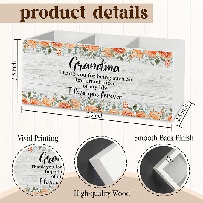 Grandma Gifts Pen Pencil Holder Organizer for Desk Accessories, Thank You for Being Such an Important Piece of My Life Kitchen Utensil Holder for Countertop, Best Grandma Gifts for Christmas