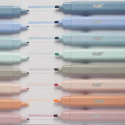 BLIEVE- Aesthetic Bible Highlighters No Bleed Through Assorted Colors, Cute Highlighter Dual Tip For Journaling Supplies And School Accessories, Bible Highlighters And Pens No Bleed (COASTAL DREAM)