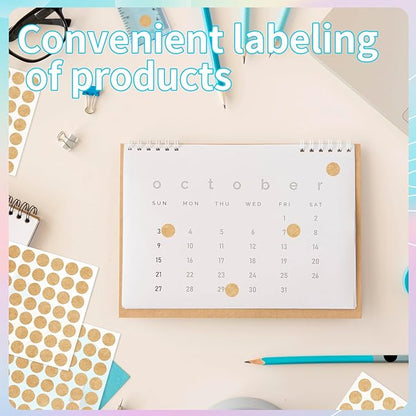 Starboling Kraft Paper Dot Stickers, Round Color Coding Labels, 1/2 Inch, 1400pcs