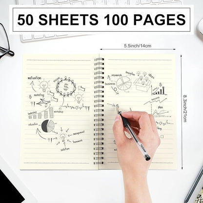 Yahenda Spiral Notebook Bulk A5 Journal Lined 8.3'' x 5.5'' Writing Composition Paper Small Notepad Subject Notebook for Students Office Business Back to School Supplies(Dark Gray,18 Pcs)