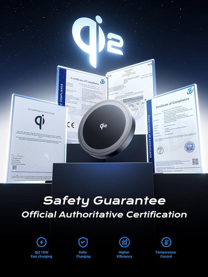 THREEKEY Charging Station, for MagSafe Charger with 180° Rotation, Qi2 15W Fast Charging Pad with Dual-Sided Magnets, Magnetic Wireless Charger Stand for iPhone 16-12 Series/Airpods (TZH103 Black)