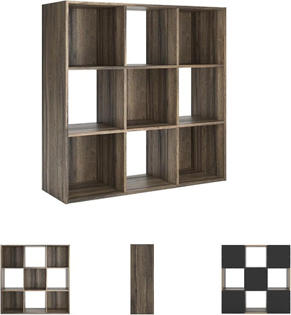 Signature Design by Ashley Shallifer 9 Cube Storage Organizer or Bookcase, Brown