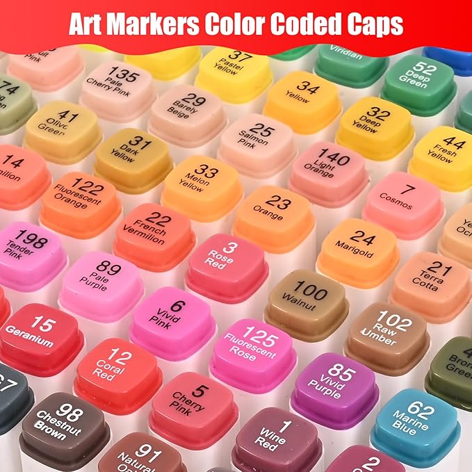 Taotree Alcohol Markers 262 Colors with Case & Holders, Dual Tips Art Coloring Markers Pens, Chisel & Fine Sketch Pens Art Supplies for Artist Kids Adult Coloring Books Drawing, Painting, Sketching