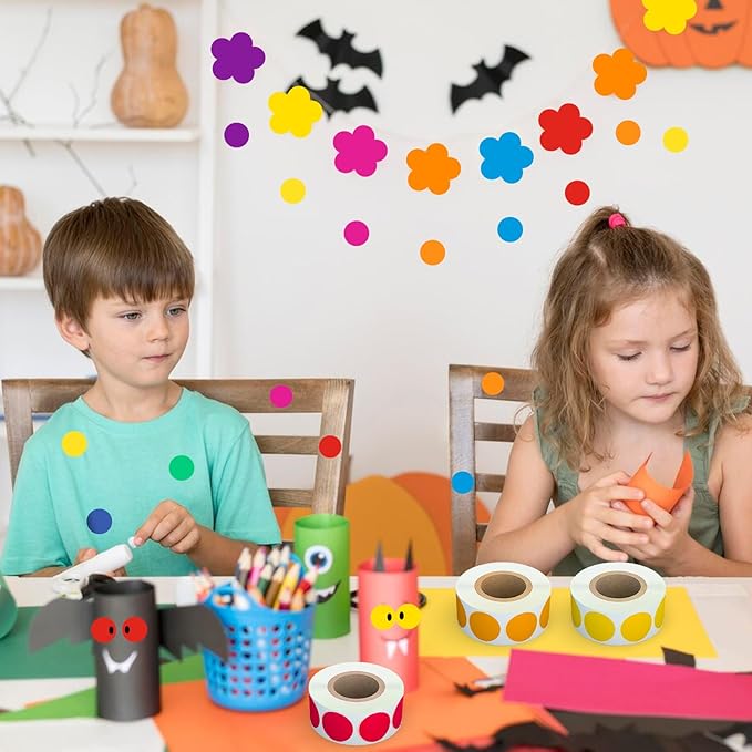 4000 PCS 3/4" Colored Dot Stickers Circle Color Coding Labels, 8 Colors Coding Labels Stickers, Garage/Yard Sale Price Stickers for Office, Student Classroom, Home Decorative