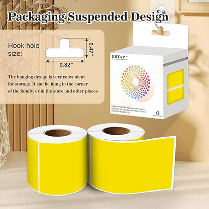 Rectangular Color Coding Packing Labels 3X5 Inch 250 Per Roll, Yellow Moving Stickers for Boxes Color Coded, Packing Labels Stickers for Inventory Warehouse