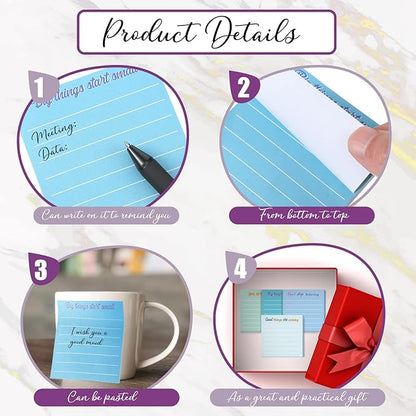 Yinder 12 Pcs Employee Appreciation Sticky Notes Xmas Gift Bulk Motivation Note Pads Mini Inspirational Note Gift for Teacher Nurse Staff Coworker Office Supply 3 x 3'' (Inspirational,Simple)