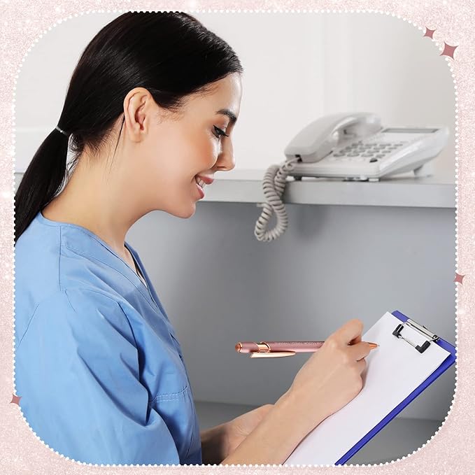 Zonon 12 Pcs Inspirational Pens Bulk Funny Ballpoint Pen with Stylus Tip Motivational Gifts for Christmas Teacher Coworkers Nurse School Office Supplies(Rose Gold,Nurse Style)