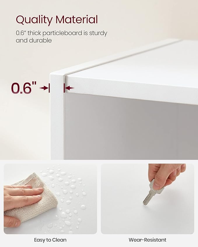 VASAGLE CUSTOS Collection - Bookshelf, 3-Tier Bookcase, Book Shelf, Open Storage Shelf, 9.4 x 23.6 x 32 Inches, for Living Room, Home Office, Dinning Room, Cloud White ULBC163T14