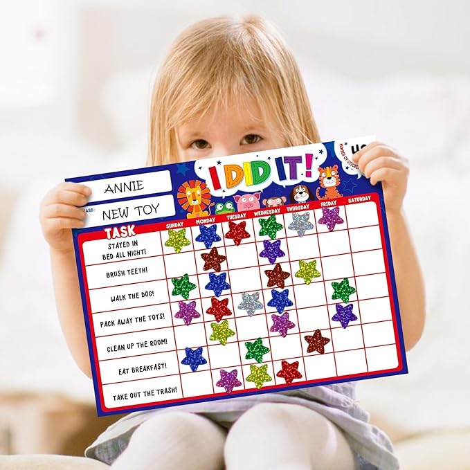 500PCS Multi-Color Star Stickers for Kids Reward, 1 inch Foil Shiny Glitter Star Stickers for DIY, Crafts, Birthday Party, Envelope Seal, School and Classroom Teacher Supplies, 8 Colors