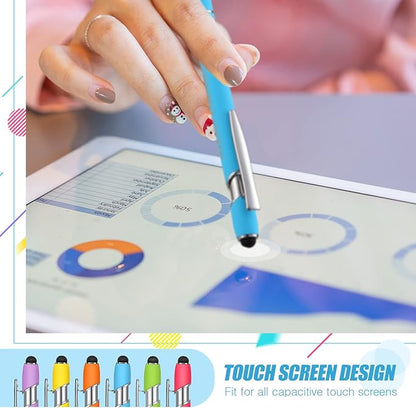 Zonon 12 Pcs Inspirational Pens Bulk Funny Ballpoint Pen with Stylus Tip Motivational Gifts for Christmas Teacher Coworkers Nurse School Office Supplies(Pastel Colors,Classic Style)