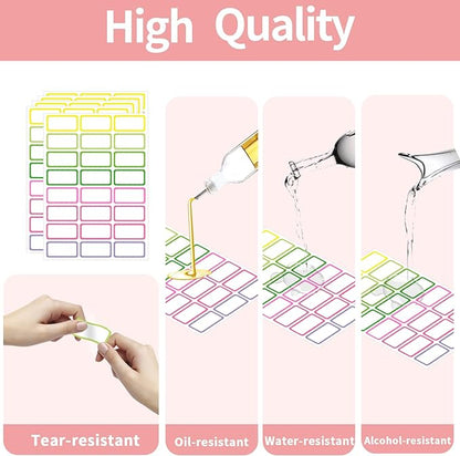 STARLIBOO Removable Freezer Labels,1x2 Inch Color Coding Removable Labels for Food Containers, Removable Label Easy Peel Off, Freezer Label to Write on/Waterproof (8 Colors,360 Pcs)