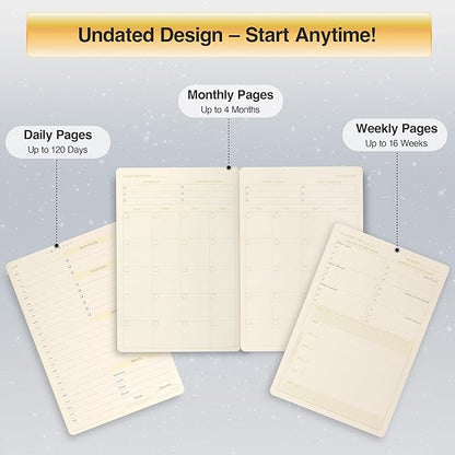 Scorpio Zodiac Astrology Undated Monthly Weekly Daily Planner Journal Notebook Hardcover A5 5.7" x 8.3" 160 Pages 100GSM Paper 2025 2026 2027 Holidays Calendar