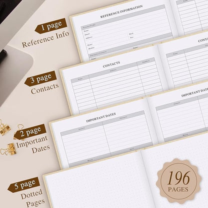 Lanpn Undated Daily Planner Hourly Schedule Notebook, 196 Pages 2 Page per Day To Do List Notebook Notepad Appointment Work Planner, Hardcover Daily Journal Organizer Book For Women 7.7" x 9.3" Beige