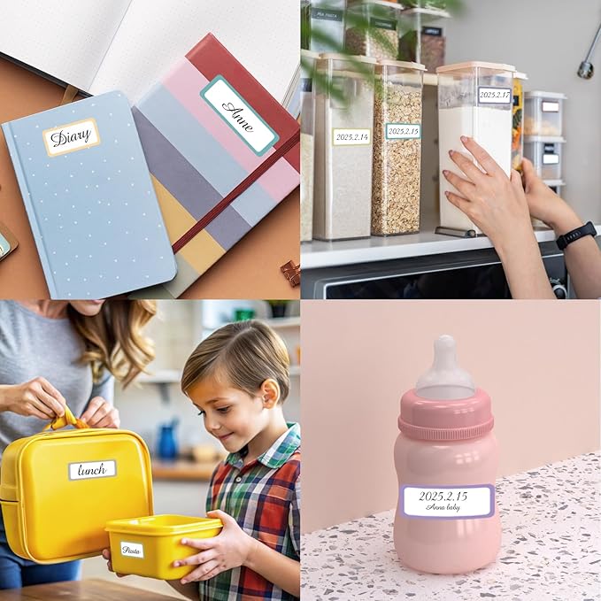 STARLIBOO Removable Labels, Removable Colored Labels Stickers, Self-Adhesive Rectangular Stickers Water/Oil/Tear Resistant for Storage/Classroom/Home (2 Size, 300 Labels)