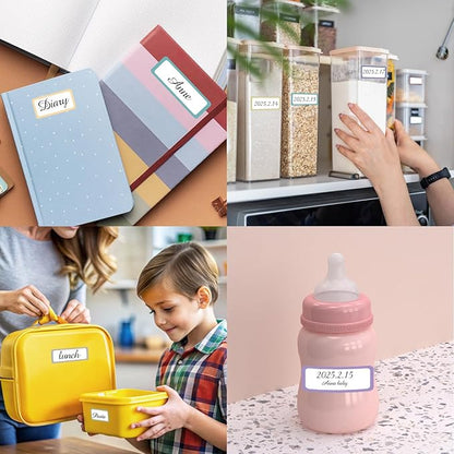 STARLIBOO Removable Labels, Removable Colored Labels Stickers, Self-Adhesive Rectangular Stickers Water/Oil/Tear Resistant for Storage/Classroom/Home (2 Size, 300 Labels)