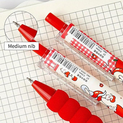 4pcs Cute Cat Gel Pens Set 0.5mm Black Ink Writing Cartoon Gel Pen Retractable Gel Pens Stationery for School