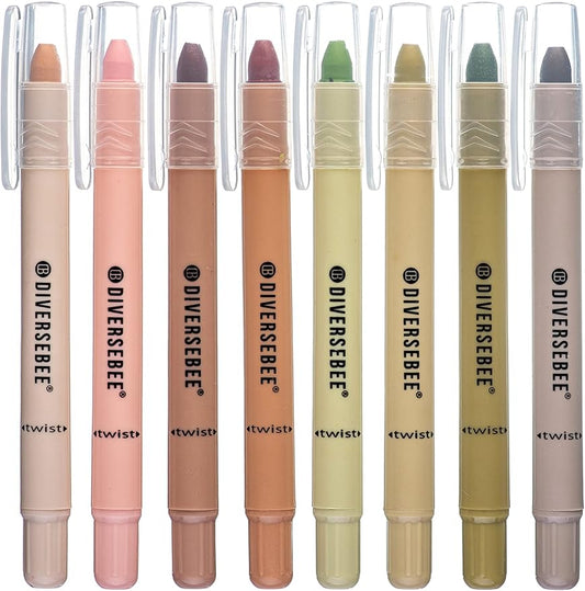 DIVERSEBEE Bible Highlighters and Pens No Bleed, 8 Pack Assorted Colors Gel Highlighters Set, Cute Bible Markers Study Journaling School Supplies and Accessories (Earthy)