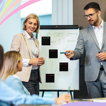 Yinder 24 Pcs Inspirational Sticky Notes Christmas Stocking Stuffers Motivational Sticky Notes Pad Employee Appreciation Gift Bulk for Teacher Nurse Coworker Office 3 x 3'' (Inspirational,Black)