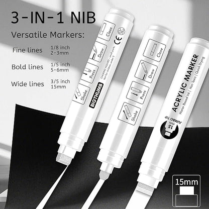 Jumbo Poster Markers Set: 12 Colors Large 15mm Wide Tip Permanent Ink Thick Acrylic Paint Pens for Rock Painting, Stone, Glass, Wood, Ceramic, Metal, Plastic, Fabric