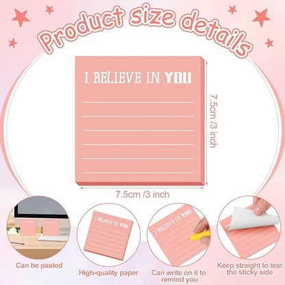 Yinder 24 Pcs Inspirational Sticky Notes Christmas Stocking Stuffers Motivational Sticky Notes Pad Employee Appreciation Gift Bulk for Teacher Nurse Coworker Office 3 x 3'' (Appreciation,Pink)