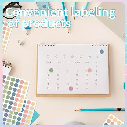 Dot Stickers, 1/2 Inch Morandi Circle Stickers, 1400pcs Self-Adhesive Writable Color Coding Labels, Round Labels for Office, Classroom, Garage Sale