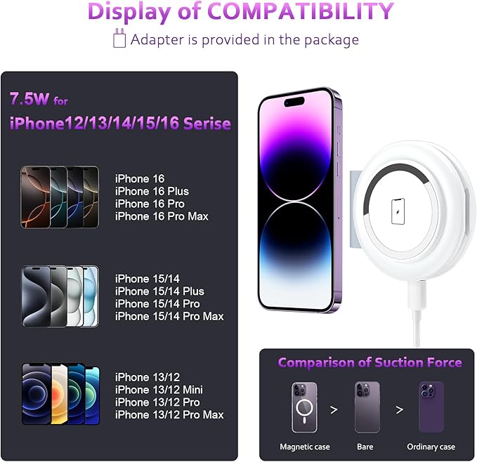 UCOMX Nano Mini Magnetic 2 in 1 Wireless Charger,Traveler Wireless Folding Charging Station,Compatible for iPhone 12/13/14/15/16 Pro Max,AirPods Pro,iWatch Ultra,Travel Charger for Multple Devices