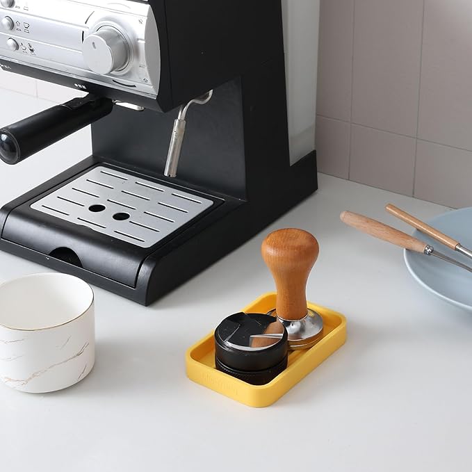 Silicone Kitchen Sink Organizer Tray for Multiple Usage,Easy Clean Sponges Holder for Kitchen Bathroom Counter or Sink,Dish Soap Dispenser,Scrubber,Bottle,Cup Yellow 4.9”x 3.2”