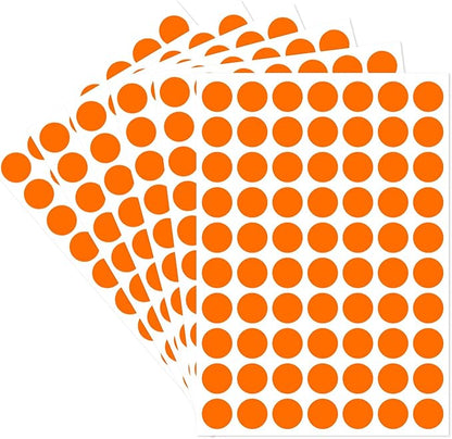 Dot Stickers,1/2 Inch Orange Circle Stickers,1400pcs Self-Adhesive Writable Color Coding Labels,Round Labeling Stickers for Office Classroom Garage Sale